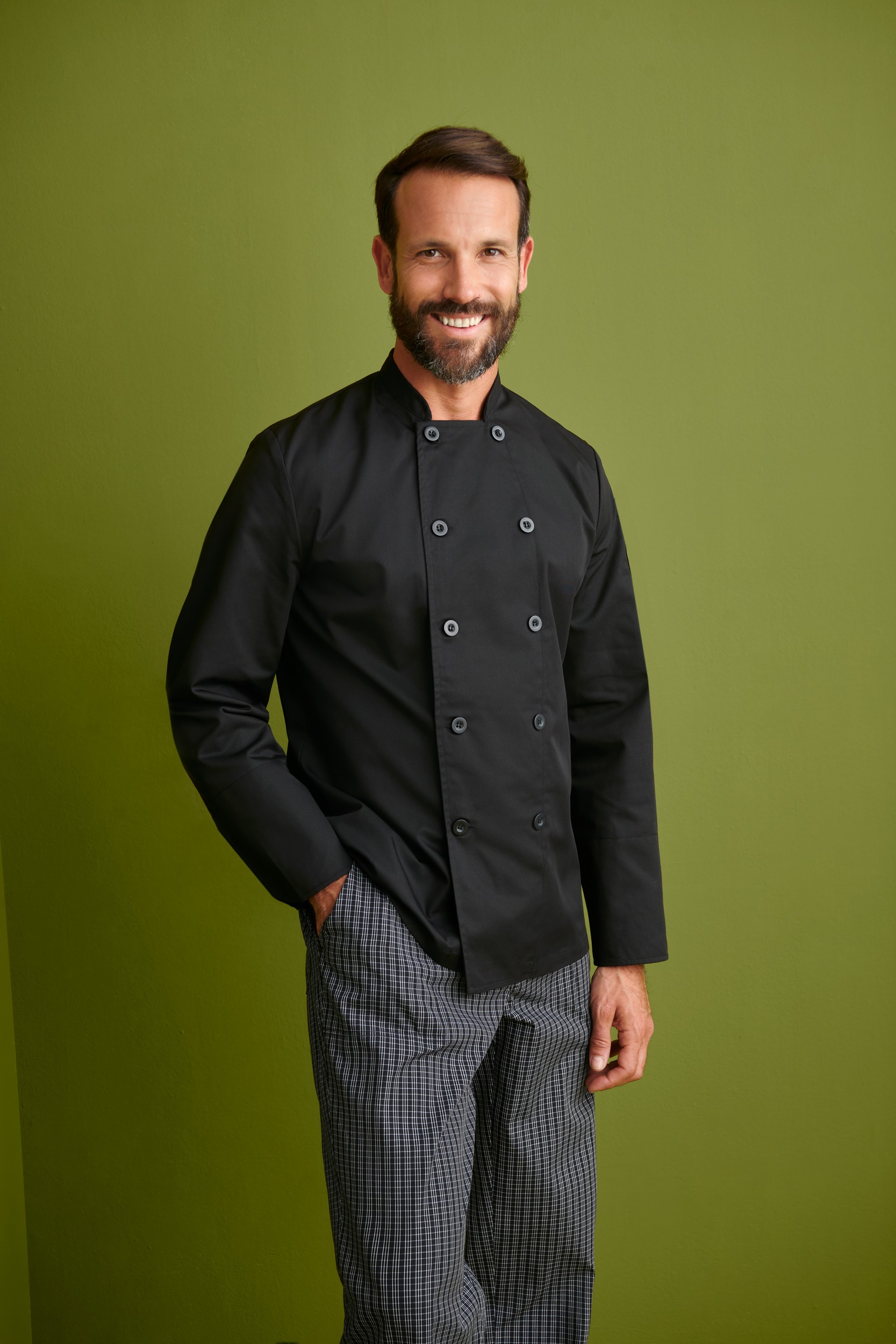 CHAQUETA COCINA MANGA LARGA UNISEX BÁSICA MONZA 4116