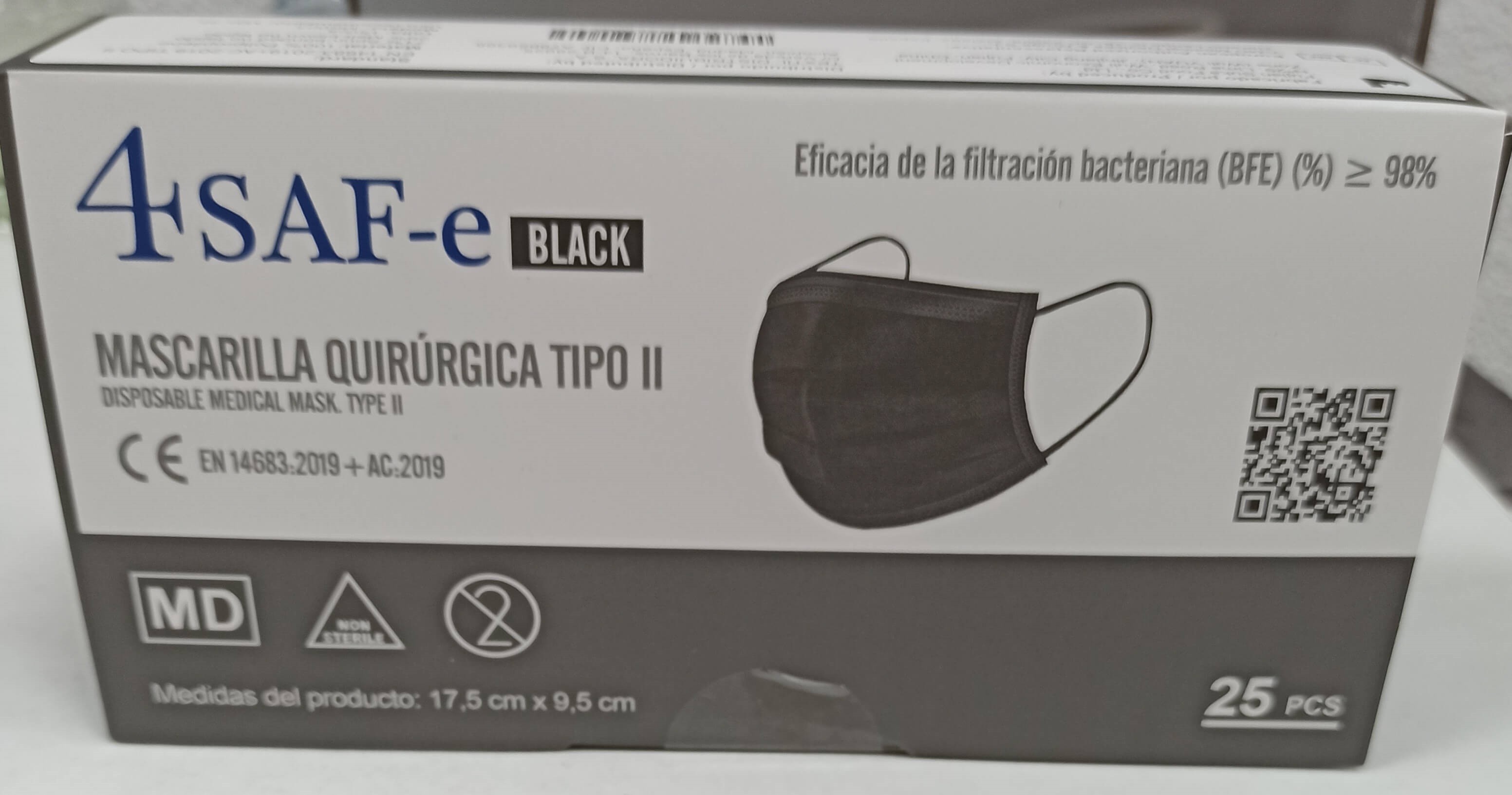 MASCARILLA QUIRURGICA 4SAF-E NEGRAS DM-02NEG