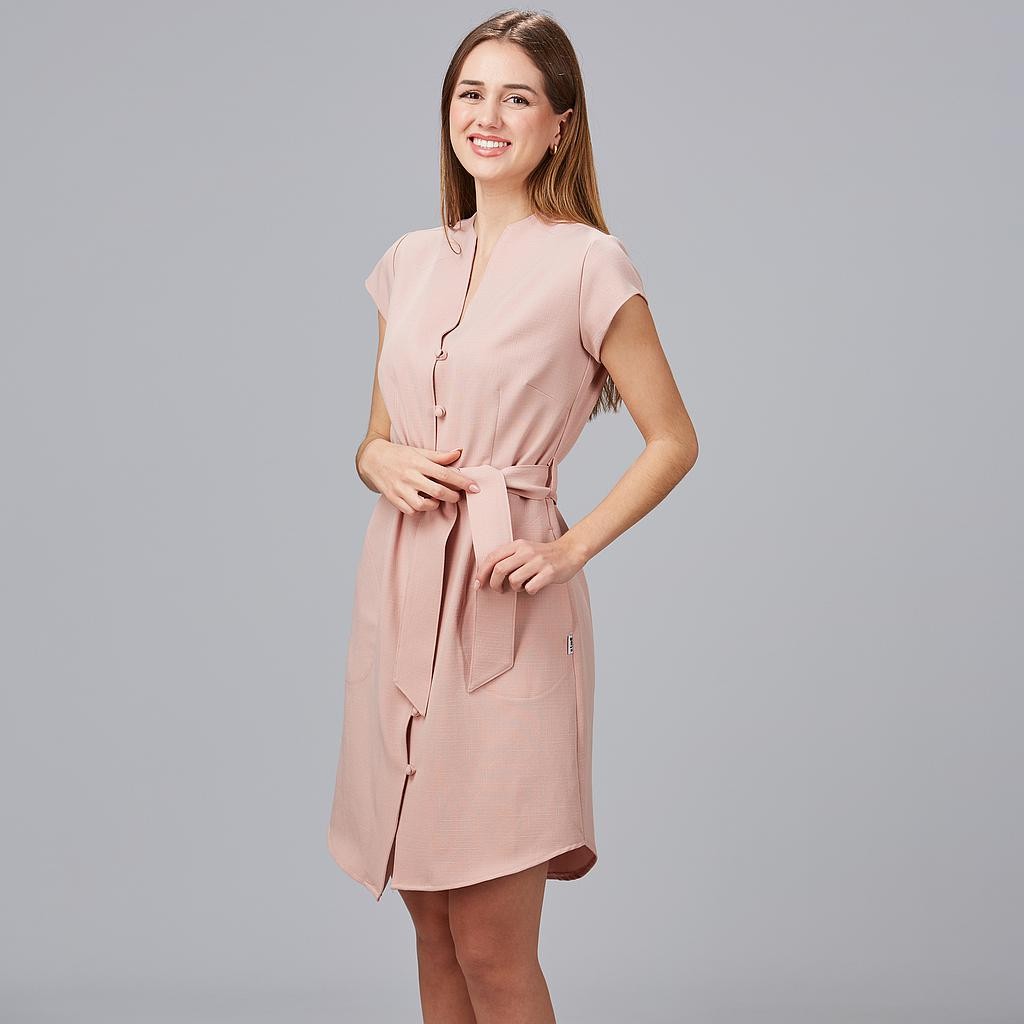 VESTIDO BOTON FORRADO VIVAZ X.LINEN DE GARYS
